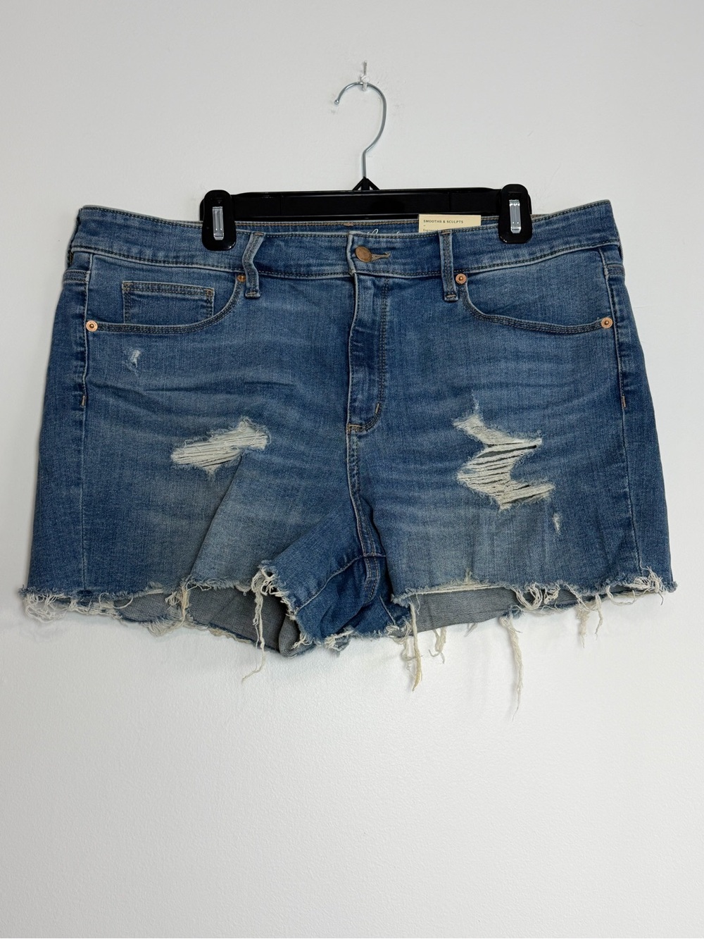 Universal Thread 16 High Rise Cutoff Distressed Midi Jean Shorts